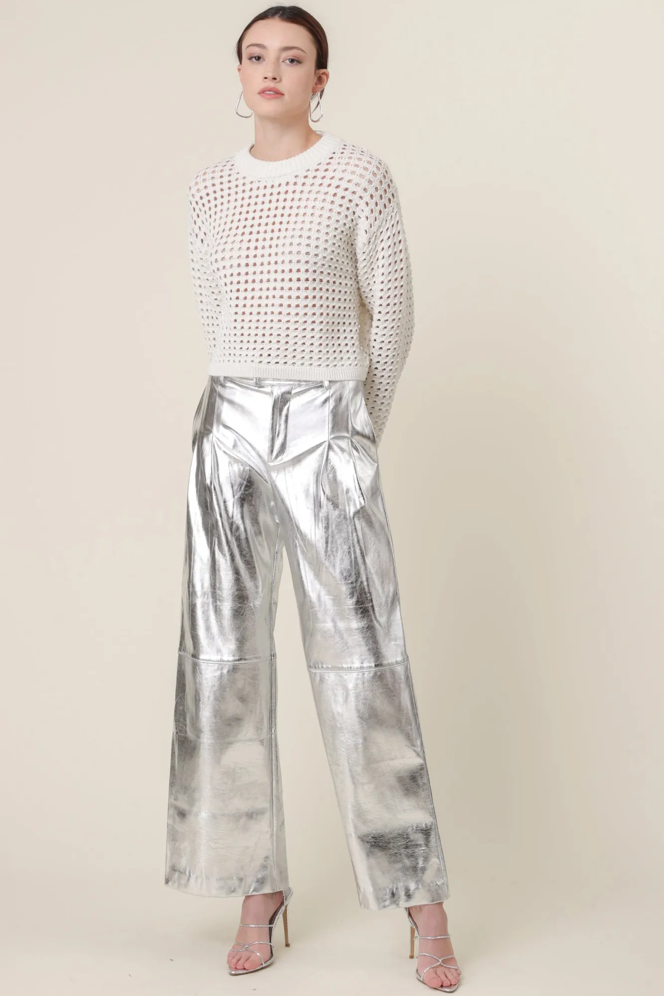 Line & Dot ADDY CROCHET SWEATER- Knits