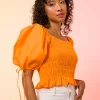 Line & Dot AMBER SMOCKED TOP- Tops