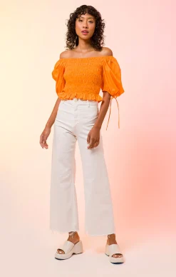 Line & Dot AMBER SMOCKED TOP- Tops