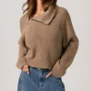 Line & Dot BASSETT ZIPPER SWEATER- Knits