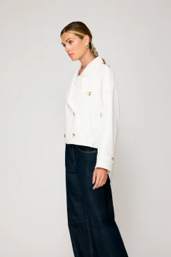 Line & Dot BENDETTA CROP TRENCH JACKET- Outerwear | Resort