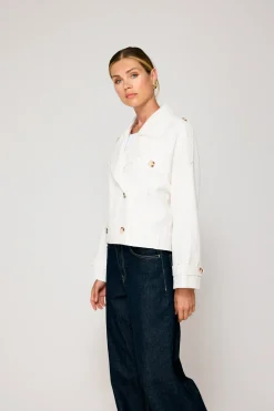 Line & Dot BENDETTA CROP TRENCH JACKET- Outerwear | Resort
