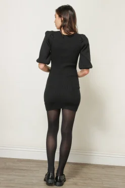 Line & Dot BRIELLE PUFF SLEEVE SWEATER DRESS- Dresses