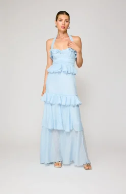 Line & Dot CARI HALTER NECKLINE MAXI DRESS- Dresses | Resort