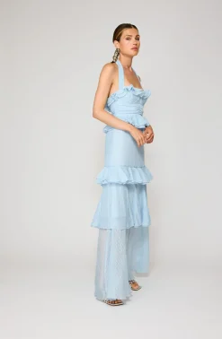 Line & Dot CARI HALTER NECKLINE MAXI DRESS- Dresses | Resort