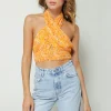 Line & Dot CHRISTY FLORAL PRINT HALTER TOP- Tops
