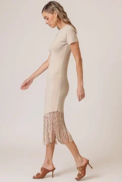 Line & Dot CHRYSTA ASYMMETRICAL FRINGE DRESS- Dresses