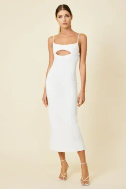 Line & Dot FLOR CUT OUT MIDI DRESS- Dresses