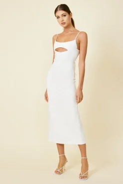 Line & Dot FLOR CUT OUT MIDI DRESS- Dresses