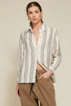 Line & Dot FREDDIE STRIPE BUTTON DOWN- Tops