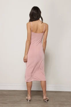 Line & Dot JEANIE SLINKY MIDI SLIP DRESS- Dresses