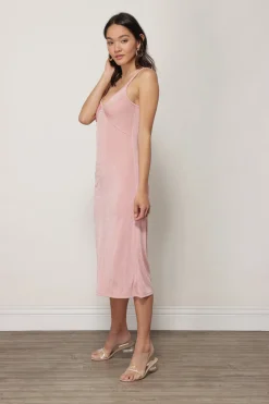 Line & Dot JEANIE SLINKY MIDI SLIP DRESS- Dresses