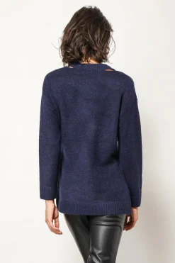 Line & Dot JENNA CARDIGAN WITH CUT OUT SLITS- Tops