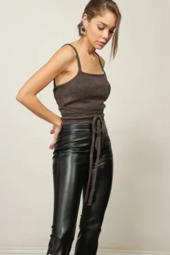 Line & Dot MEGAN WRAP SWEATER TOP- Tops