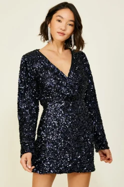 Line & Dot Midnight Mini Dress- Dresses