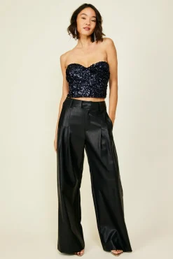 Line & Dot Midnight Top- Tops