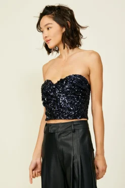 Line & Dot Midnight Top- Tops