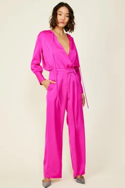 Line & Dot Miki Bodysuit ( Magenta)- Tops