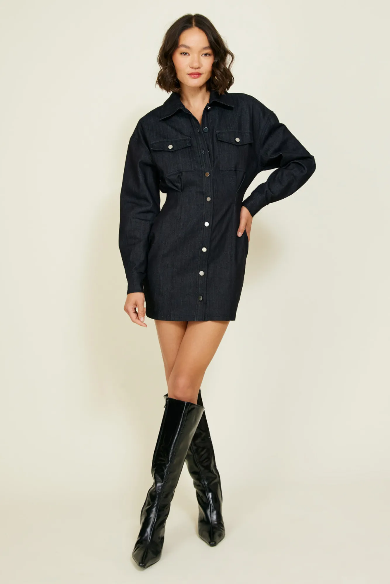 Line & Dot MORA BUTTON DOWN DRESS- Dresses