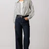 Line & Dot MORSE BUTTON DOWN- Tops