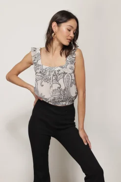 Line & Dot RATHA KNIT PANT WITH SLIT- Bottoms