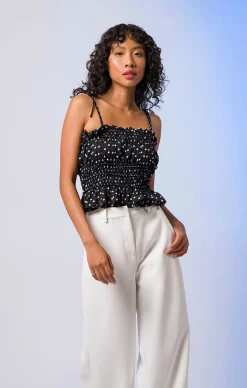 Line & Dot RENEE SMOCKED TOP- Tops