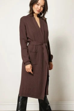 Line & Dot RIBBED CARDIGAN- Outerwear