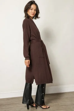 Line & Dot RIBBED CARDIGAN- Outerwear