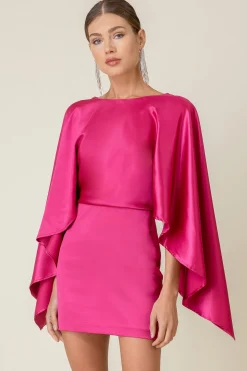 Line & Dot ROSIE CAPE MINI DRESS- Dresses