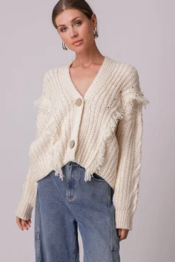 Line & Dot SADE FRINGE CARDIGAN- Knits