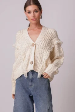 Line & Dot SADE FRINGE CARDIGAN- Knits