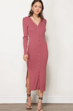 Line & Dot SIMONE BUTTON DOWN SWEATER- Dresses