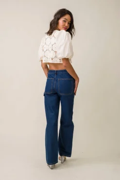 Line & Dot SONDER CROCHET SWEATER- Tops