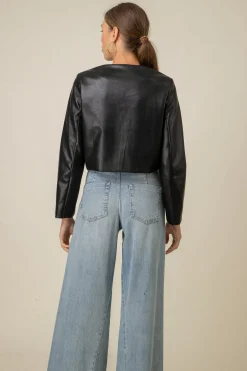 Line & Dot SONNY COLLARLESS JACKET- Outerwear