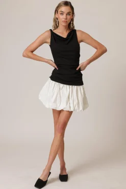 Line & Dot WESLEY MIX-MEDIA MINI DRESS- Dresses